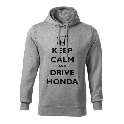 keep calm and drive honda panska mikina 2 tmavosiva