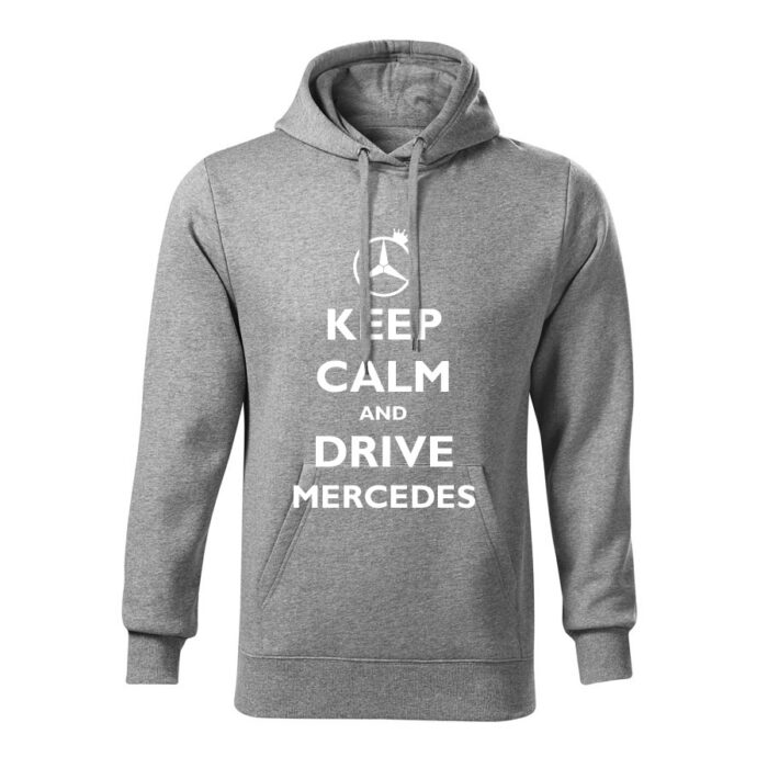 keep calm and drive mercedes panska mikina 1 tmavosiva