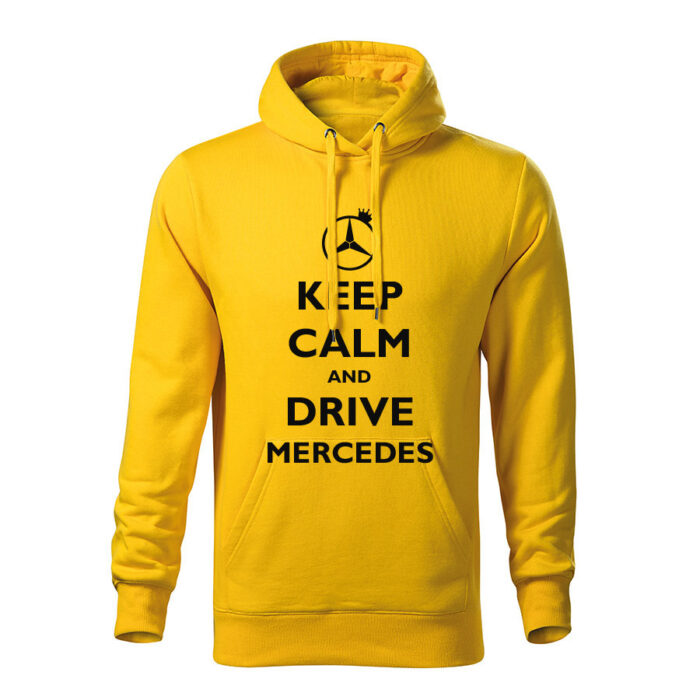 keep calm and drive mercedes panska mikina 2 zlta