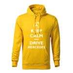 keep calm and drive mercedes panska mikina 1 zlta