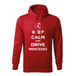 keep calm and drive mercedes panska mikina 1 cervena