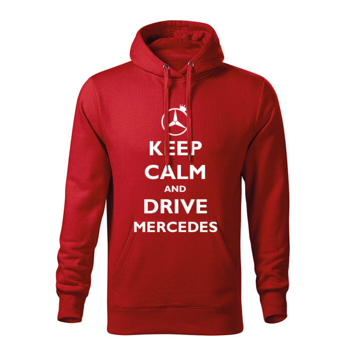 keep calm and drive mercedes panska mikina 1 cervena