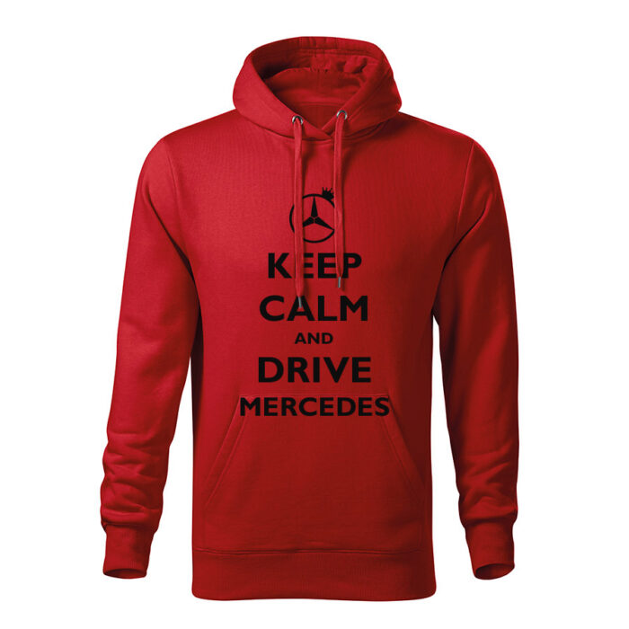keep calm and drive mercedes panska mikina 2 cervena