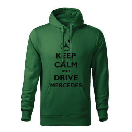 keep calm and drive mercedes panska mikina 2 tmavozelena