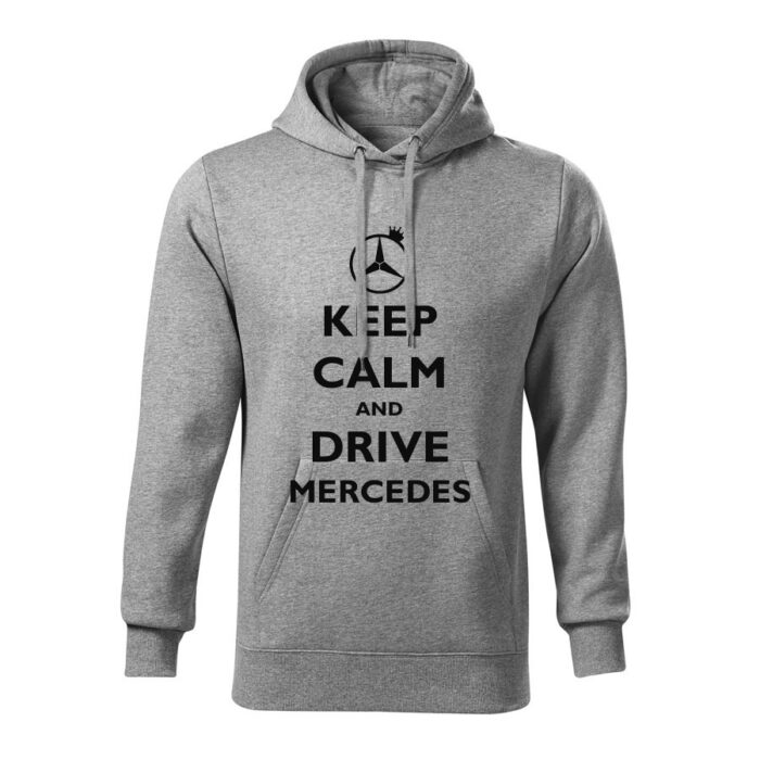 keep calm and drive mercedes panska mikina 2 tmavosiva