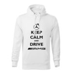 keep calm and drive amg panska mikina 2 biela