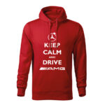 keep calm and drive amg panska mikina 1 cervena