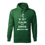 keep calm and drive amg panska mikina 1 tmavozelena