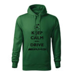 keep calm and drive amg panska mikina 2 tmavozelena
