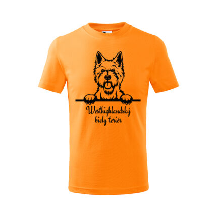 khaki biely terier detske tricko 2