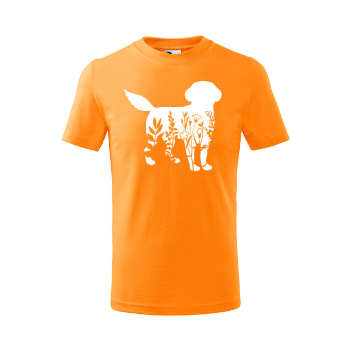 pes flor detske tricko 2 oranzova