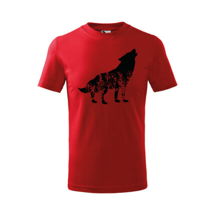 vlk flor detske tricko 1 cervena