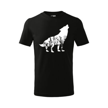 vlk flor detske tricko 2 cierna