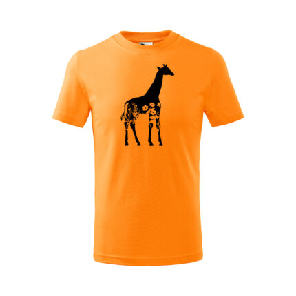 zirafa flor detske tricko 1 oranzova