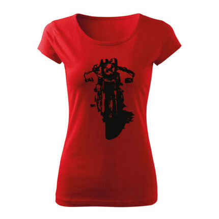 classic cafe racer damske tricko cervena