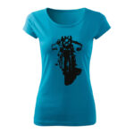 classic cafe racer damske tricko tyrkysova