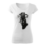 classic cafe racer damske tricko biela
