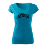 cafe racer damske tricko tyrkysova