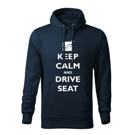 keep calm and drive seat panska mikina 2 tmavo modra