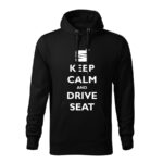 keep calm and drive seat panska mikina 2 cierna