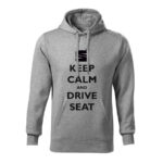 keep calm and drive seat panska mikina 1 tmavosiva