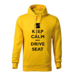 keep calm and drive seat panska mikina 1 zlta
