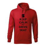 keep calm and drive seat panska mikina 1 cervena