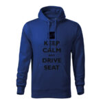 keep calm and drive seat panska mikina 1 kralovska modra