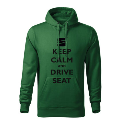 keep calm and drive seat panska mikina 1 tmavozelena