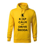keep calm and drive skoda panska mikina 2 zlta