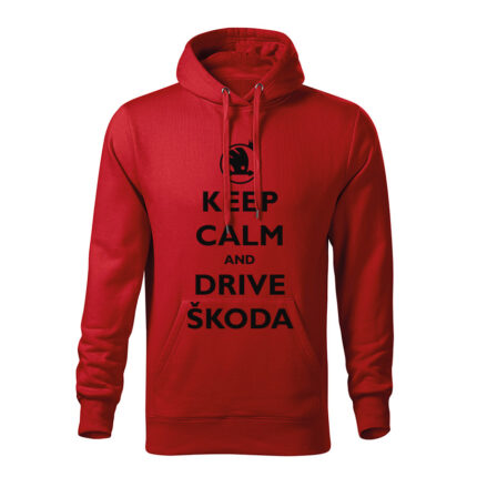 keep calm and drive skoda panska mikina 2 cervena
