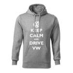 keep calm and drive volkswagen panska mikina 2 tmavosiva
