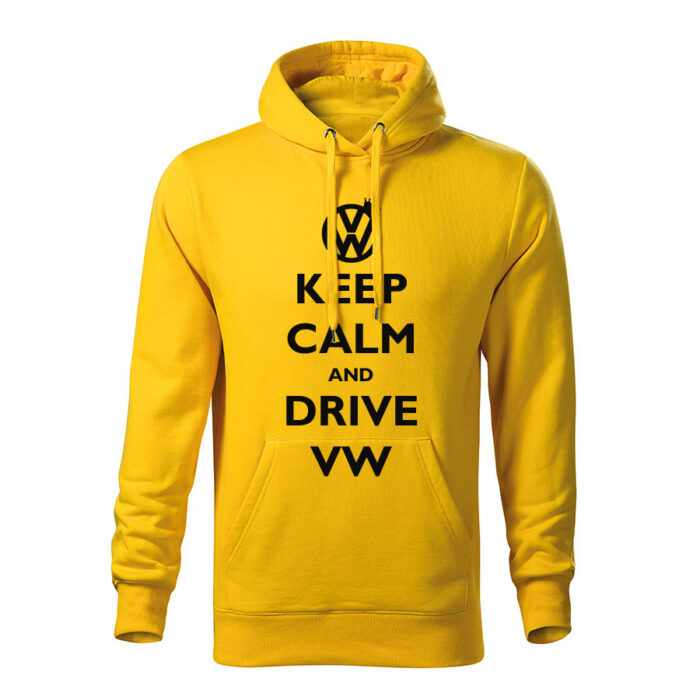 keep calm and drive volkswagen panska mikina 1 zlta