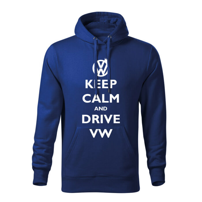 keep calm and drive volkswagen panska mikina 2 kralovska modra