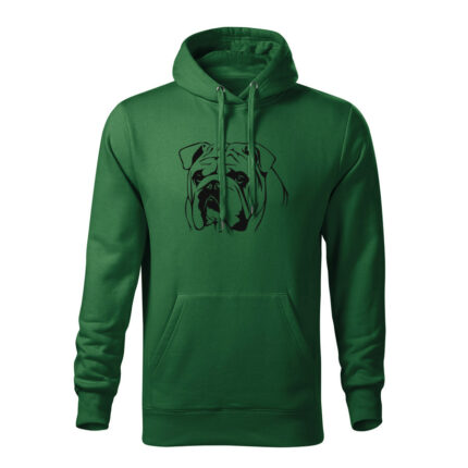 anglicky buldog panska mikina tmavozelena