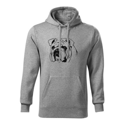 anglicky buldog panska mikina tmavosiva