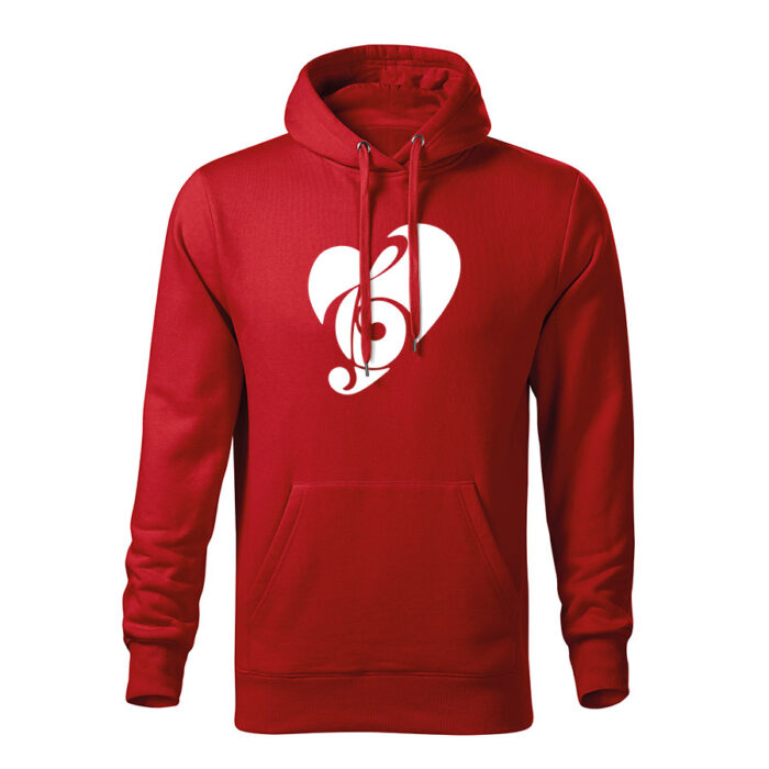 music lover panska mikina 2 cervena