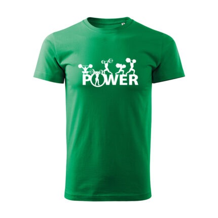 power panske tricko 2 travova zelena