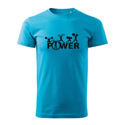 power panske tricko 1 tyrkysova