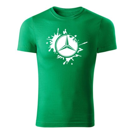 mercedes benz splash panske tricko biela travova zelena