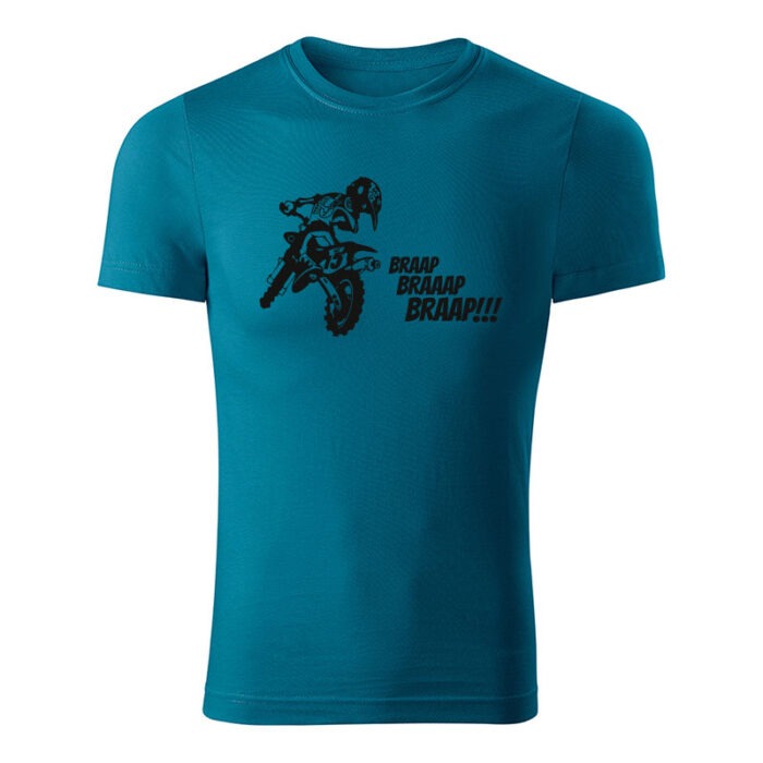 braap bike panske tricko petrolejova modra