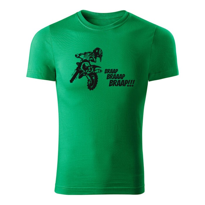 braap bike panske tricko travova zelena