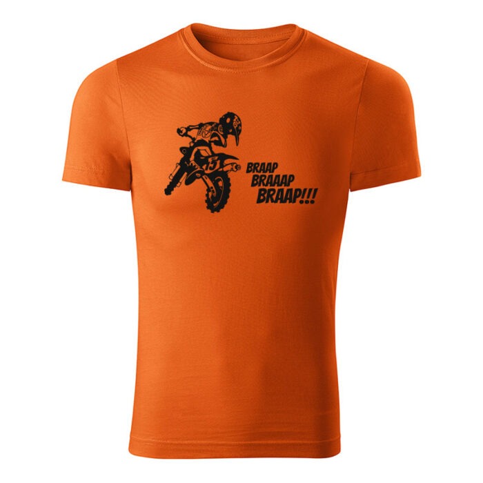 braap bike panske tricko oranzova