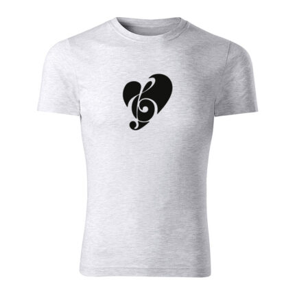love music panske tricko cierna bledosiva