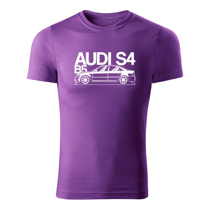 audi s4 b5 panske tricko biela fialova