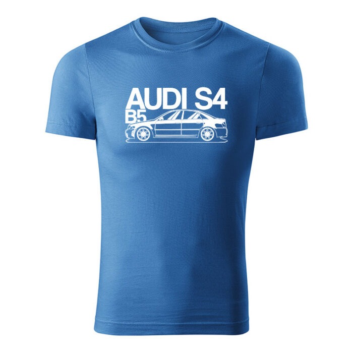 audi s4 b5 panske tricko biela svetlomodra