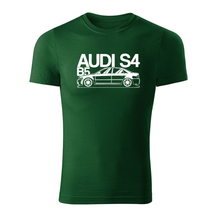 audi s4 b5 panske tricko biela tmavozelena