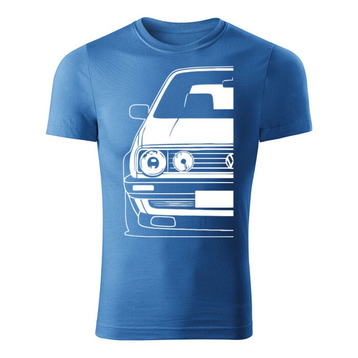 volkswagen golf mk2 panske tricko biela svetlomodra