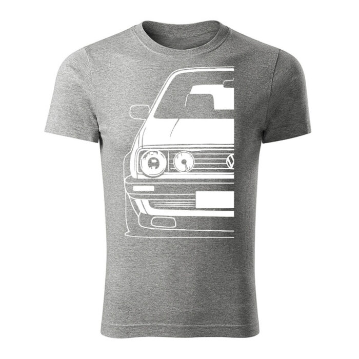 volkswagen golf mk2 panske tricko biela tmavosiva