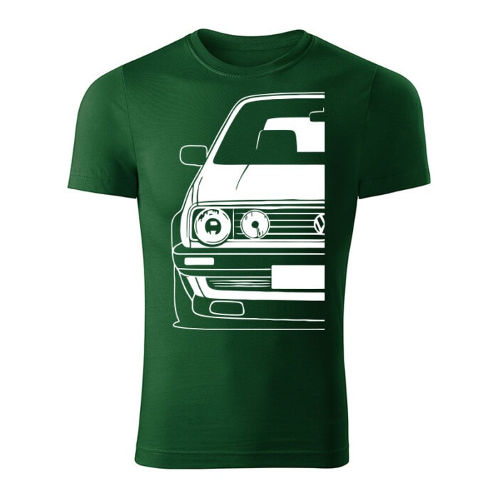 volkswagen golf mk2 panske tricko biela tmavozelena